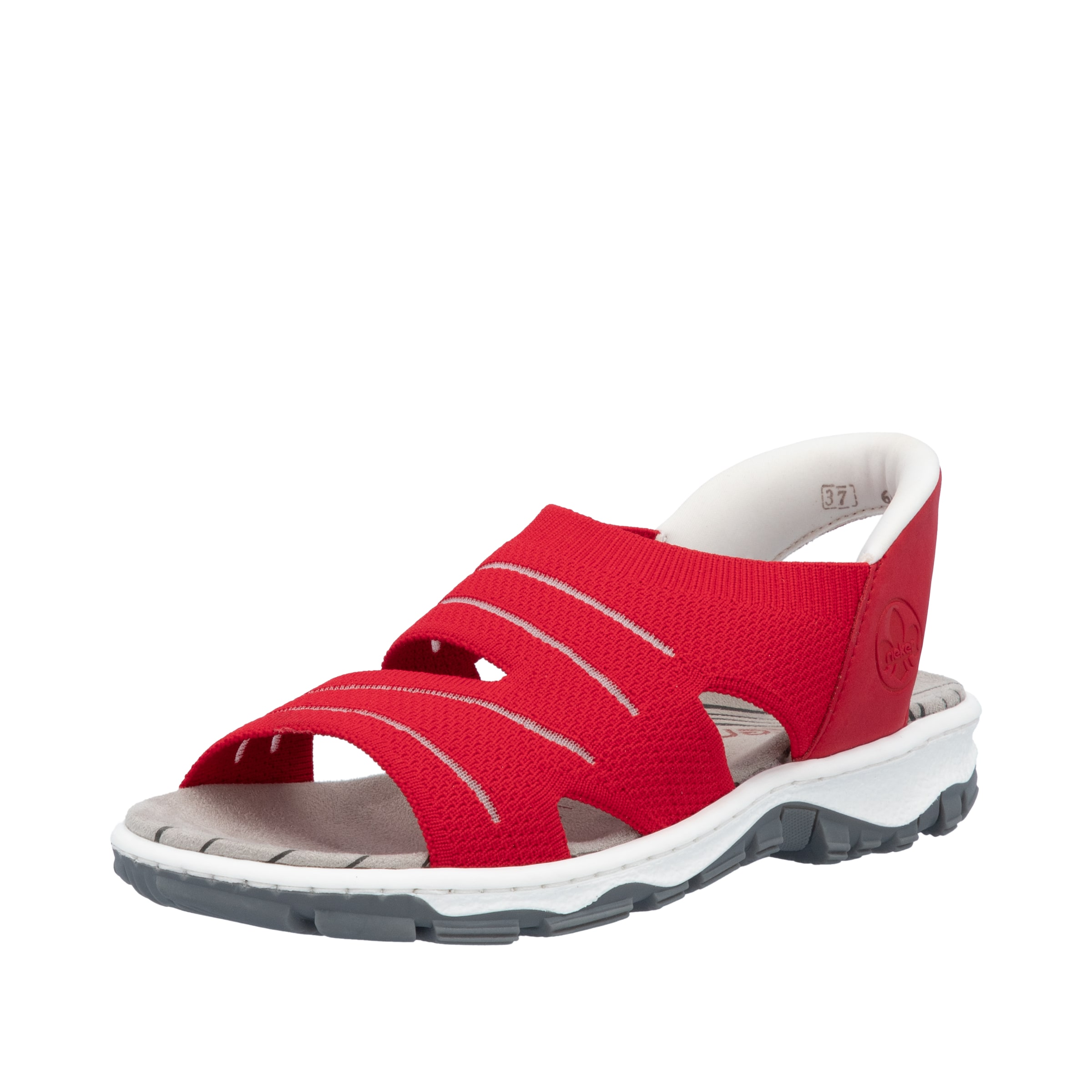 Sandales de randonnée Rieker en rouge : devant