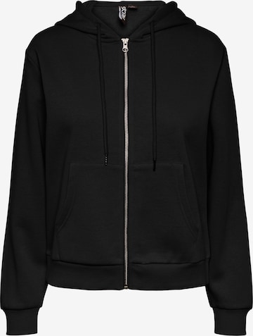 PIECES Zip-Up Hoodie 'Chilli' in Black: front