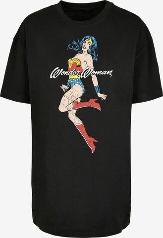 F4NT4STIC Oversized Shirt 'Wonder Woman Jump' in Black: front