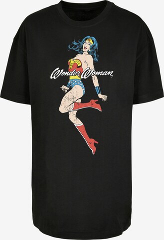 T-shirt oversize 'Wonder Woman Jump' F4NT4STIC en noir : devant