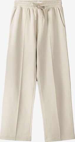 Bershka Bandplooibroek in Beige: voorkant