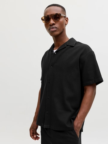 JACK & JONES Comfort Fit Hemd 'JJGLOBAL' in Schwarz