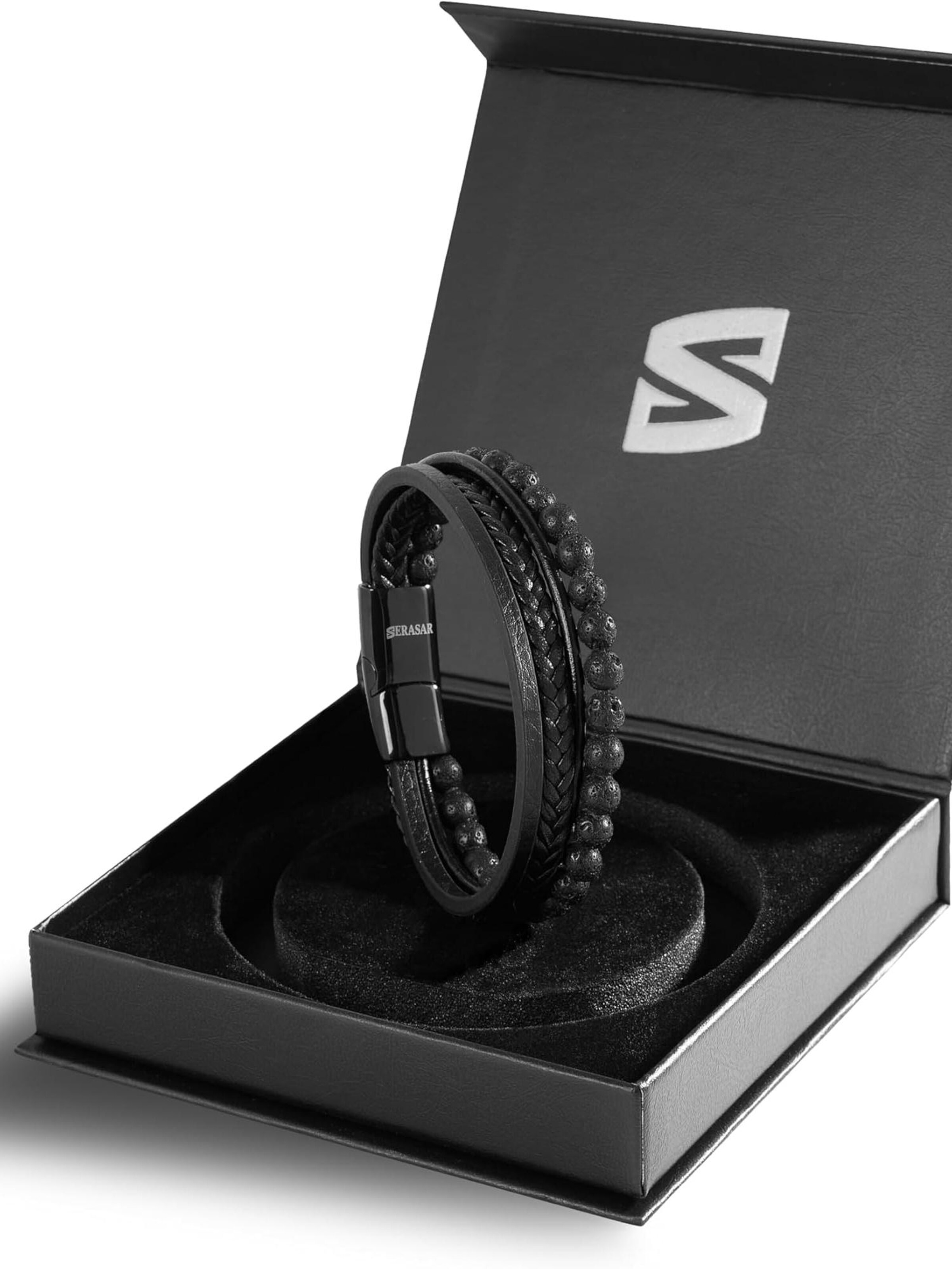 SERASAR Bracelet 'Stone' in Black