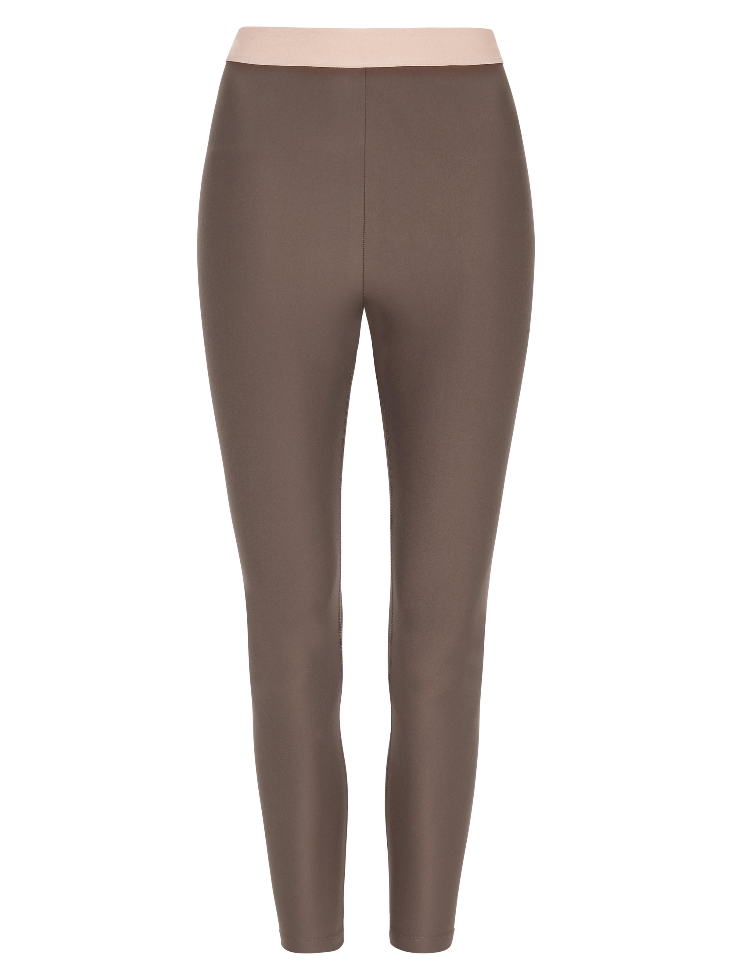 Horizon Athletic Skinny Workout Pants 'Saleina' in Brown: front