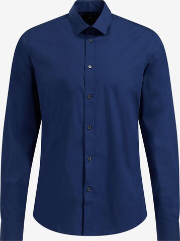 WE Fashion Button Up Shirt in Blue: front