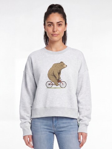 Watapparel Sweatshirt ' Fahrradbär ' in Grijs: voorkant