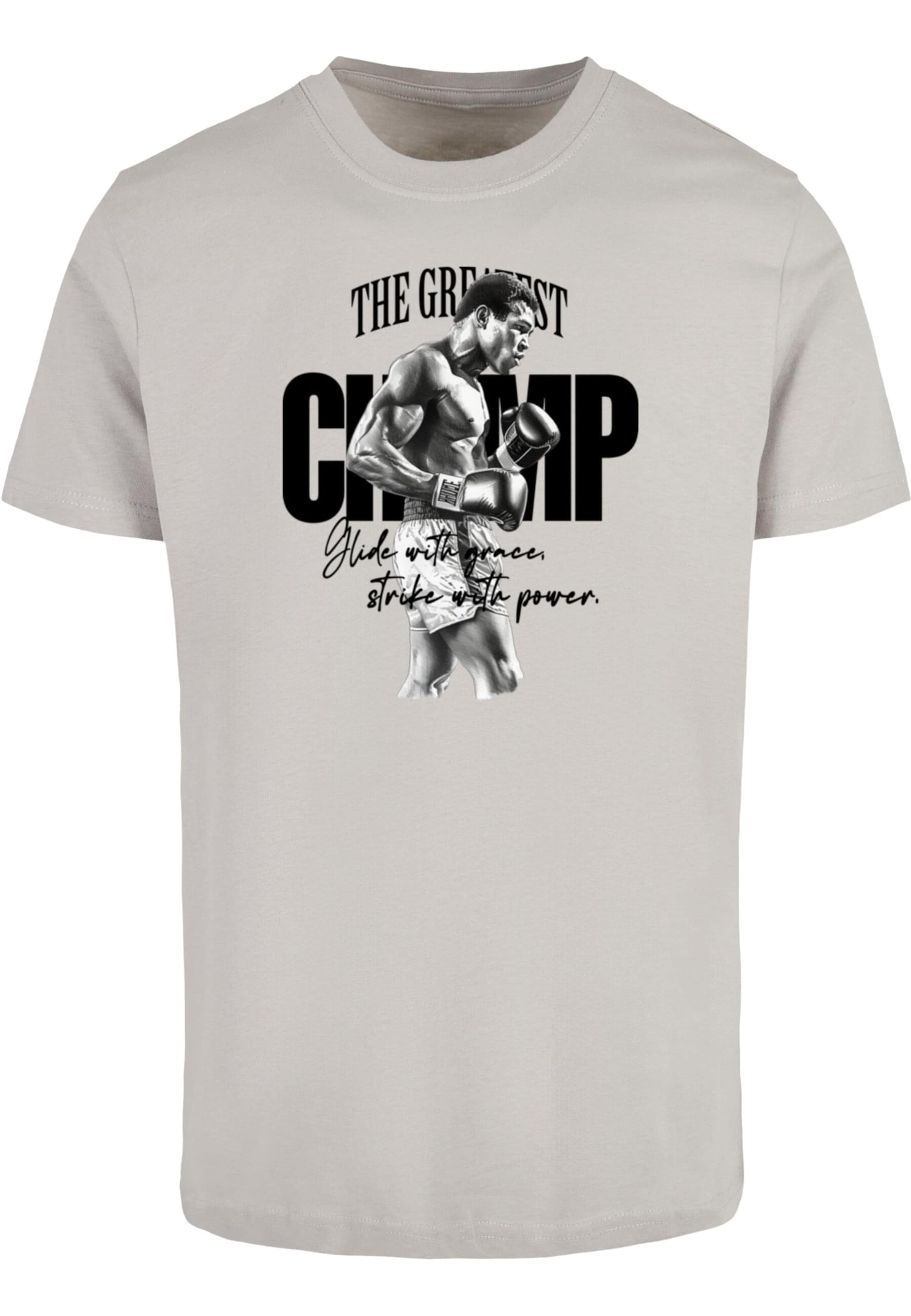 Tricou 'The Greatest' de la Mister Tee pe gri: față