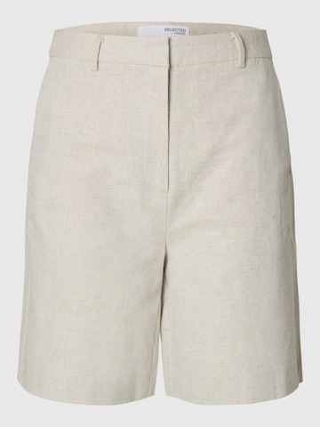 SELECTED Wide leg Broek in Beige: voorkant