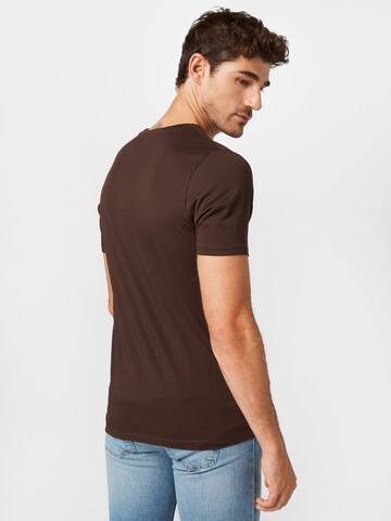 Coupe slim T-Shirt JACK & JONES en marron