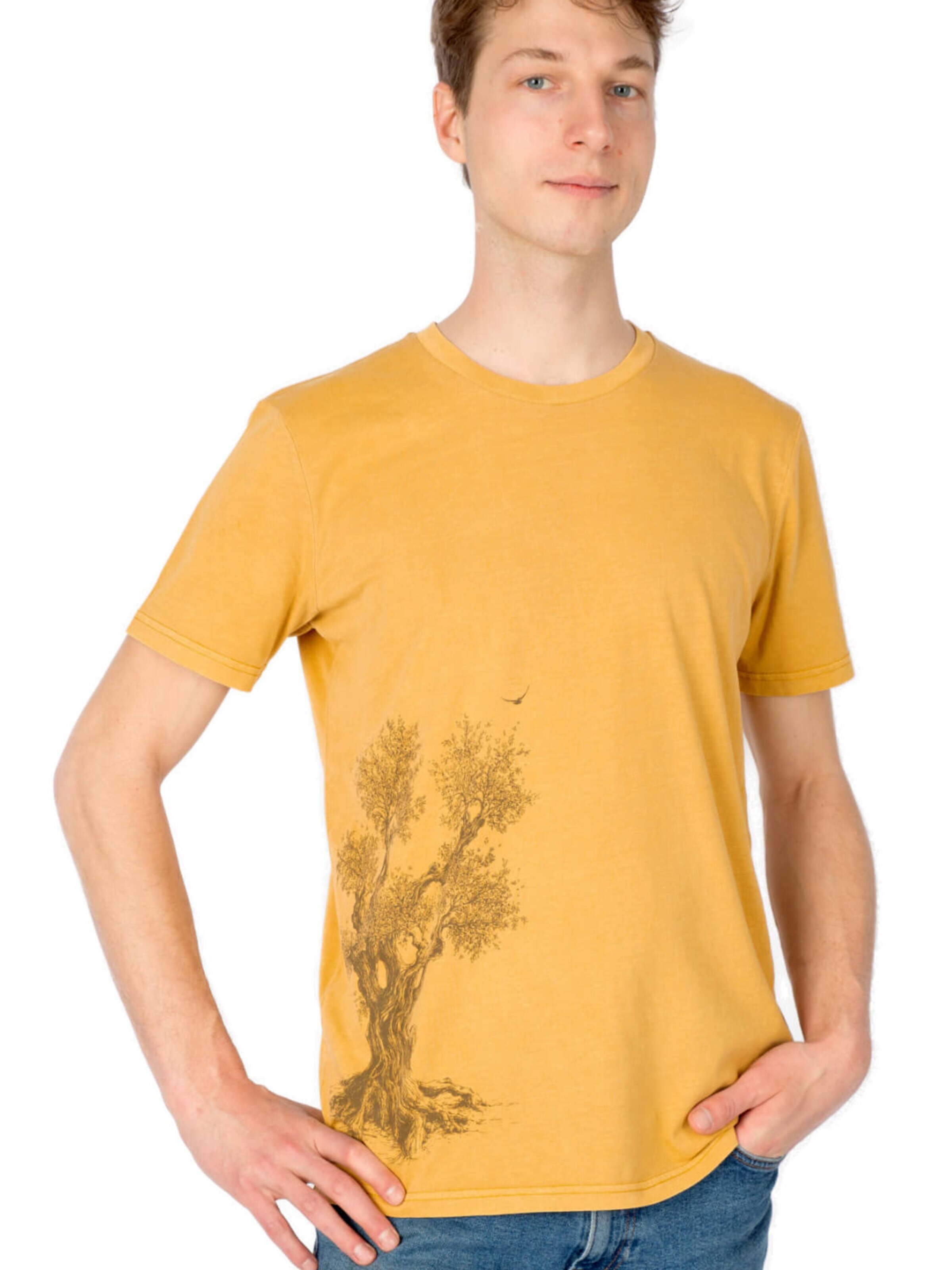 Life-Tree Shirt 'Fairwear Organic Olive Tree'‌‌ in Gelb
