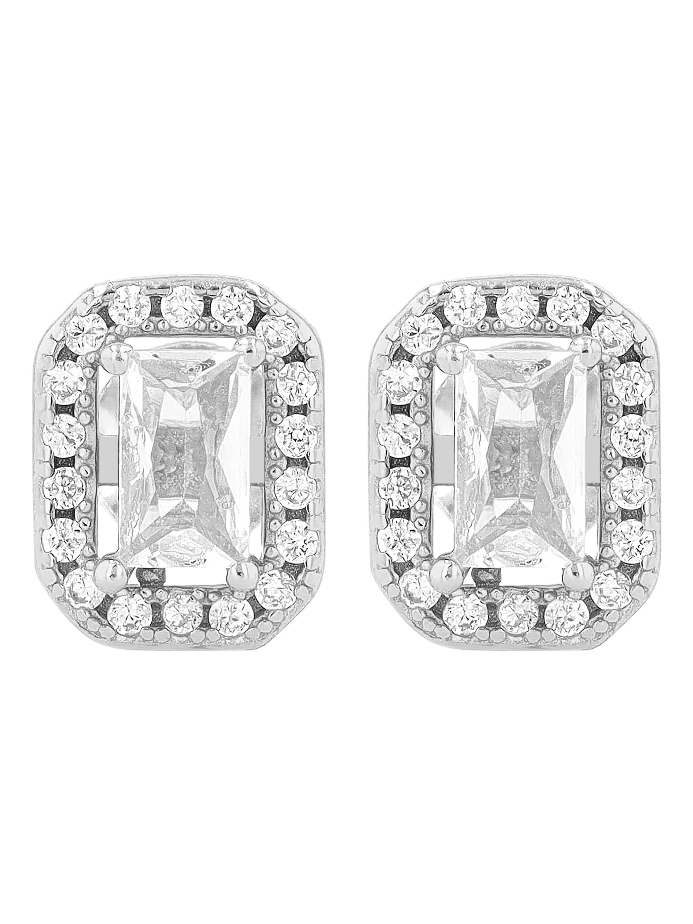 Akzent Earrings '"Zoee" aus 925 Sterlingsilber, rhodiniert, langlebig' in Silver: front
