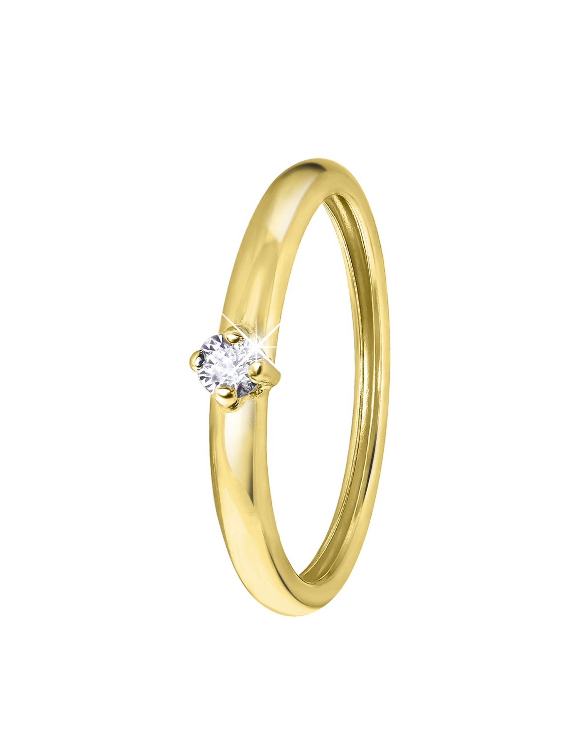 Lucardi Ring 'Klassisch' in Goud: voorkant