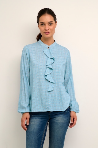 Cream Blouse 'Tiah' in Blauw: voorkant