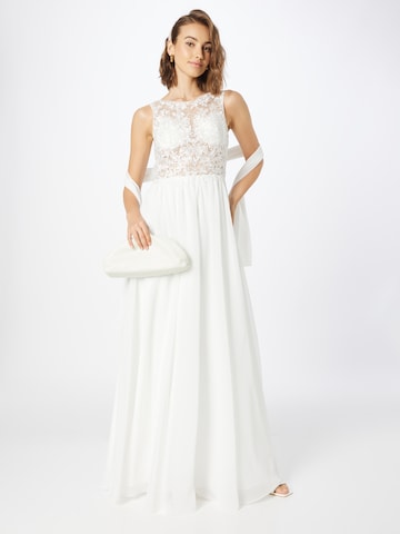 Unique فستان سهرة بلون أبيض