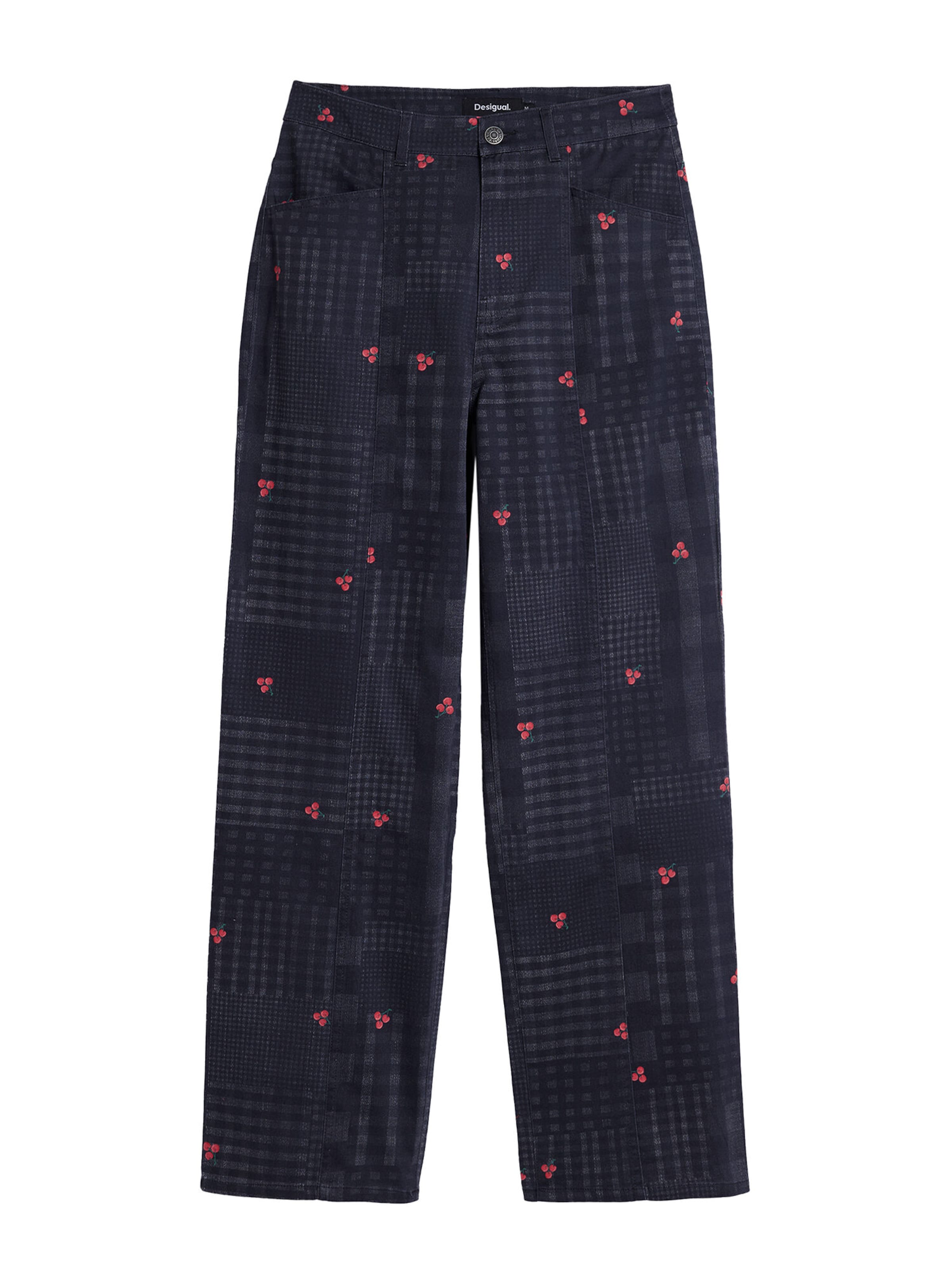 Desigual Zvonové kalhoty Kalhoty – černá: přední strana