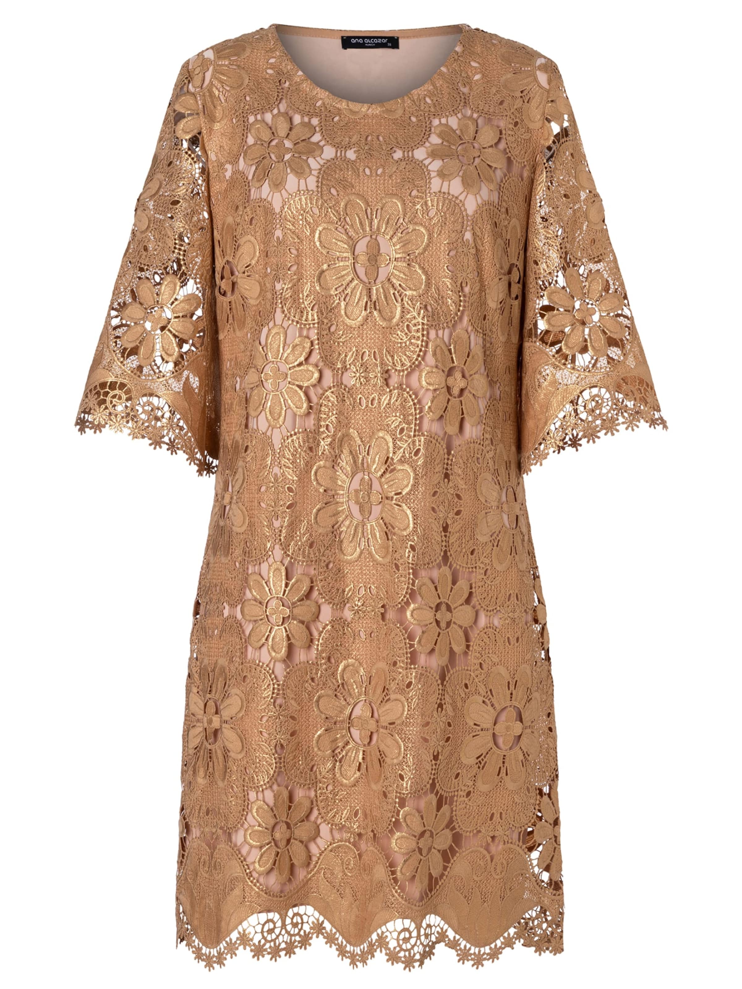 Ana Alcazar Jurk 'Daine' in Beige: voorkant