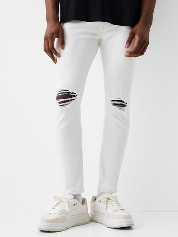 Bershka Skinny Jeans in Wit: voorkant