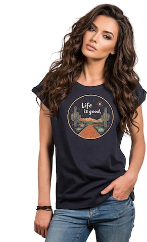 MAKAYA Shirt 'Life is good' in Blue: front