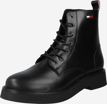 Tommy Jeans Lace-Up Ankle Boots 'JANA' in Black: front