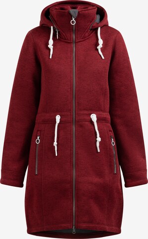 DreiMaster Maritim Fleece jas 'Grassland' in Rood: voorkant