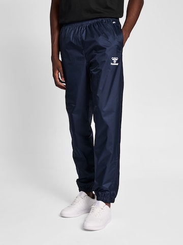 Hummel Tapered Workout Pants in Blue: front