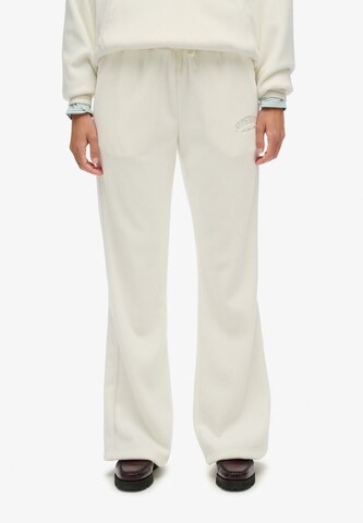 évasé Pantalon 'Country Club' Superdry en blanc : devant