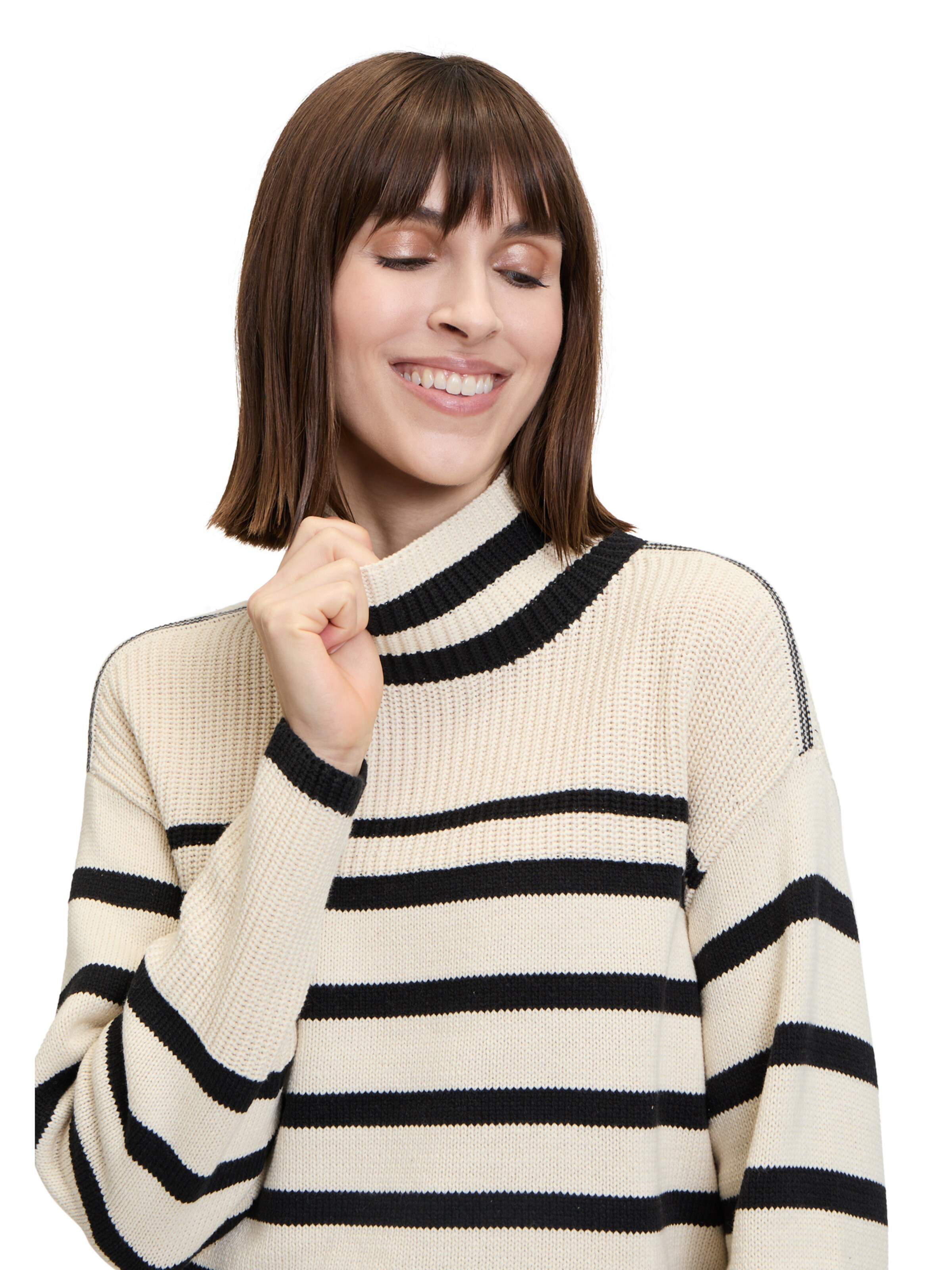 Betty Barclay Grobstrick-Pullover mit Streifen in Beige