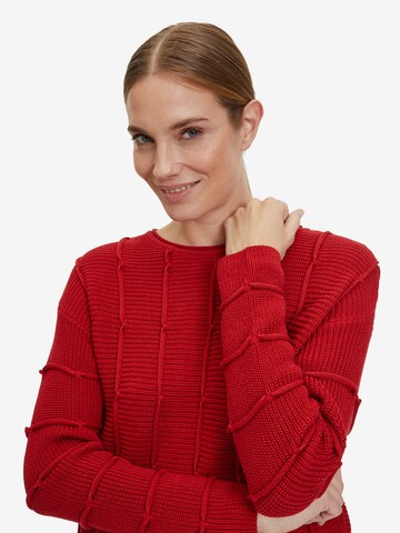 Betty Barclay Grobstrick-Pullover mit Strickdetails in Rot