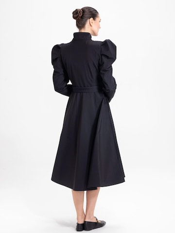 RainSisters Between-seasons coat 'Baloon-Style Sleeves' in Black