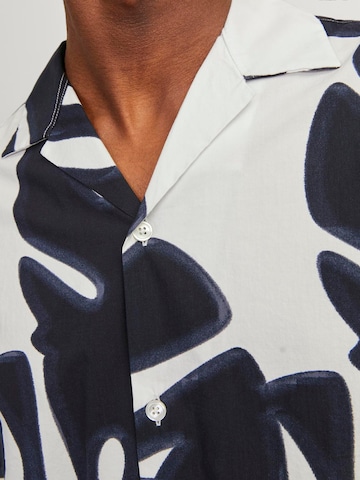 JACK & JONES Comfort fit Button Up Shirt 'Palma Resort' in White