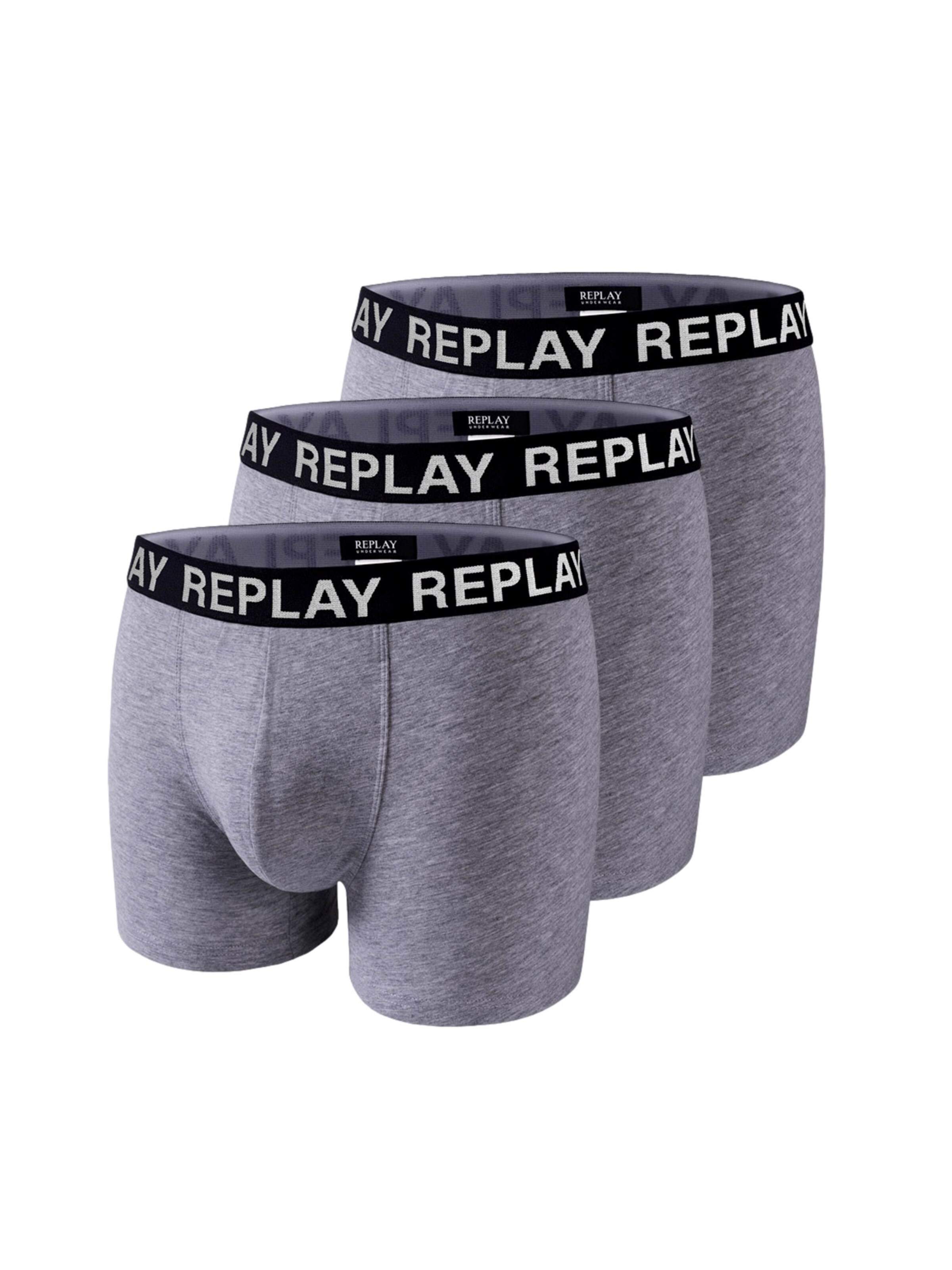 REPLAY Boxershorts in grau / schwarz / weiß, Produktansicht