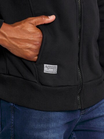 Alessandro Salvarini Zip-Up Hoodie 'Meroiia' in Black