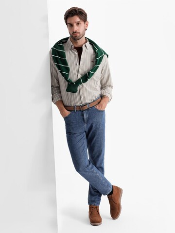 Ombre Regular fit Button Up Shirt 'OM-SHOS-0170' in Beige