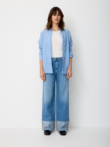 PADDOCKS Wide Leg Jeans 'Marlene' in Blau
