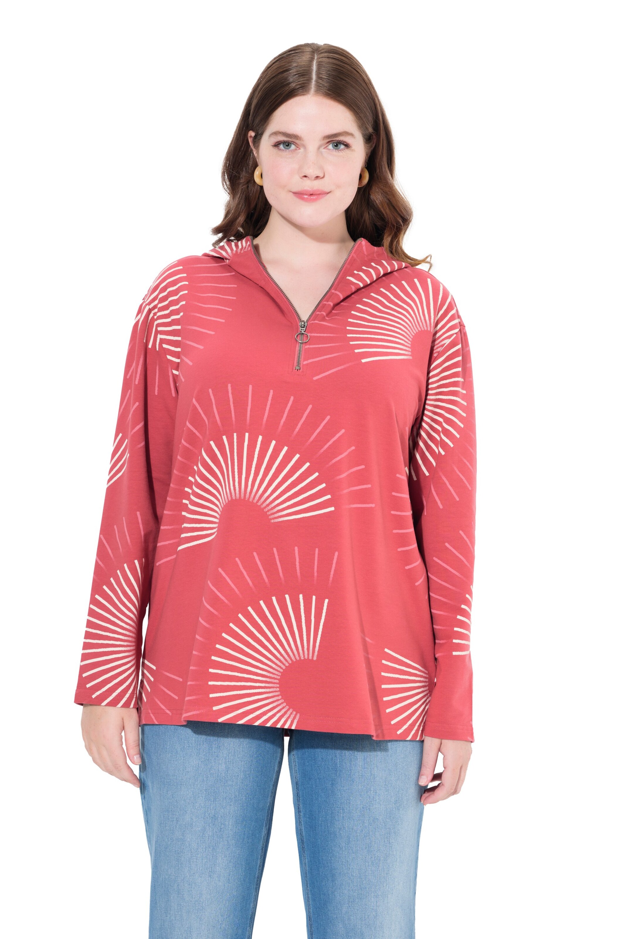 Ulla Popken Sweatshirt in Rood: voorkant