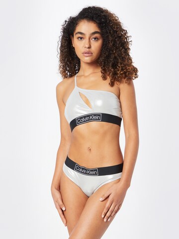 Calvin Klein Swimwear Bikinové nohavičky 'Core Festive' - Sivá