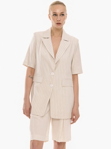 4TAILORS Blazer 'Dial Me' in Beige: front