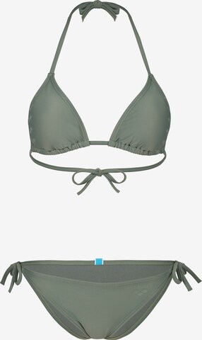 ARENA Triangen Bikini 'TEAM STRIPE' i grön: framsida