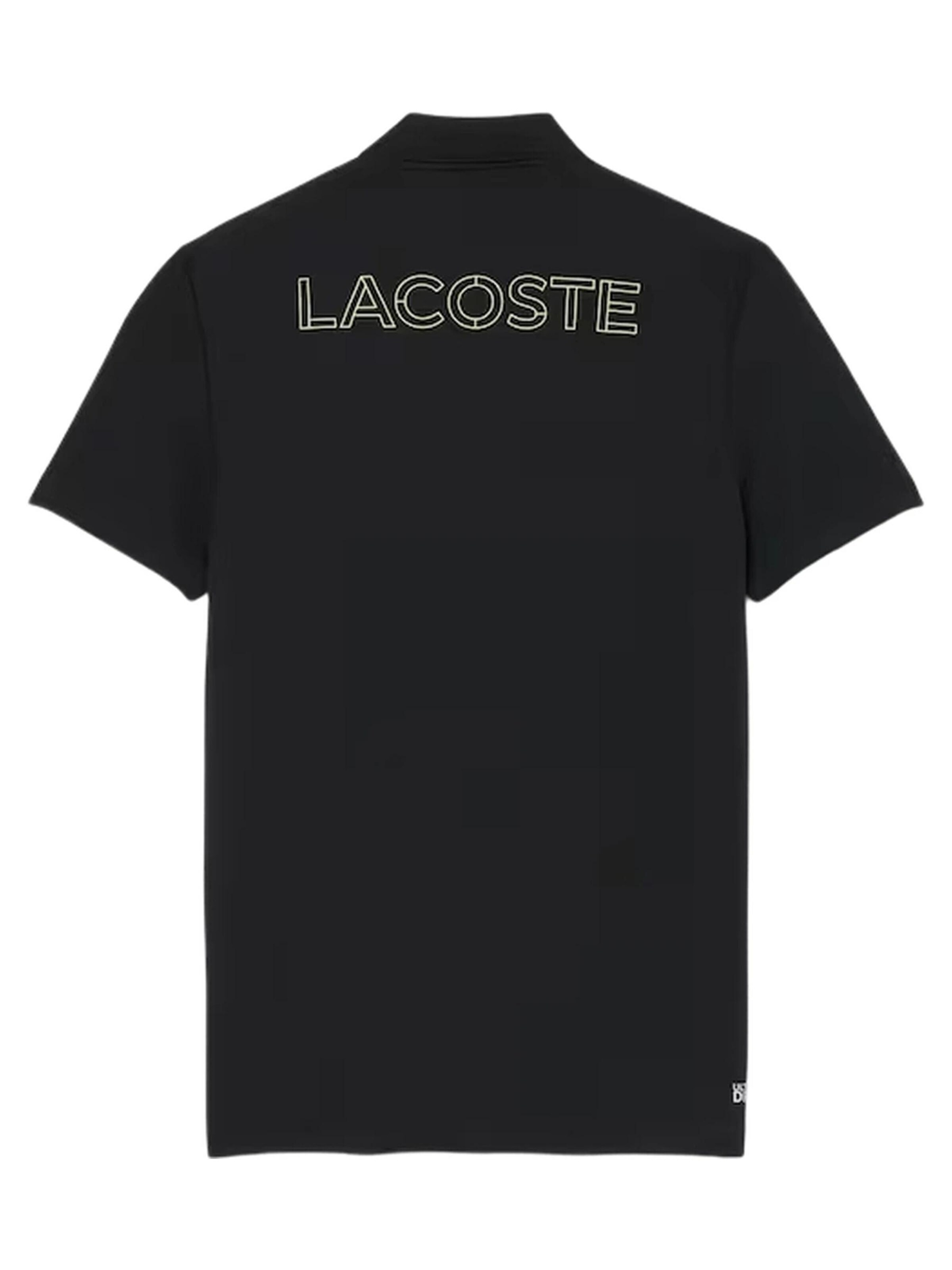 LACOSTE - Camiseta 'Polo lacoste negro back logo ultra dry polo shirt' en negro