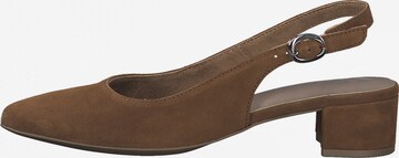 TAMARIS Slingback Pumps in Brown