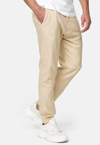 INDICODE JEANS Tapered Broek 'Blnda' in Beige