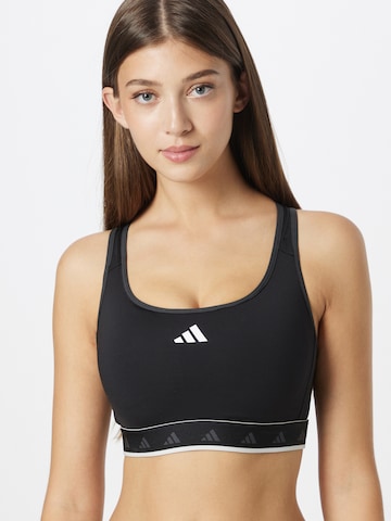 ADIDAS PERFORMANCE - Soutien Bustier Soutien de desporto 'Hyperglam Powerreact Medium-Support Techfit' em preto: frente