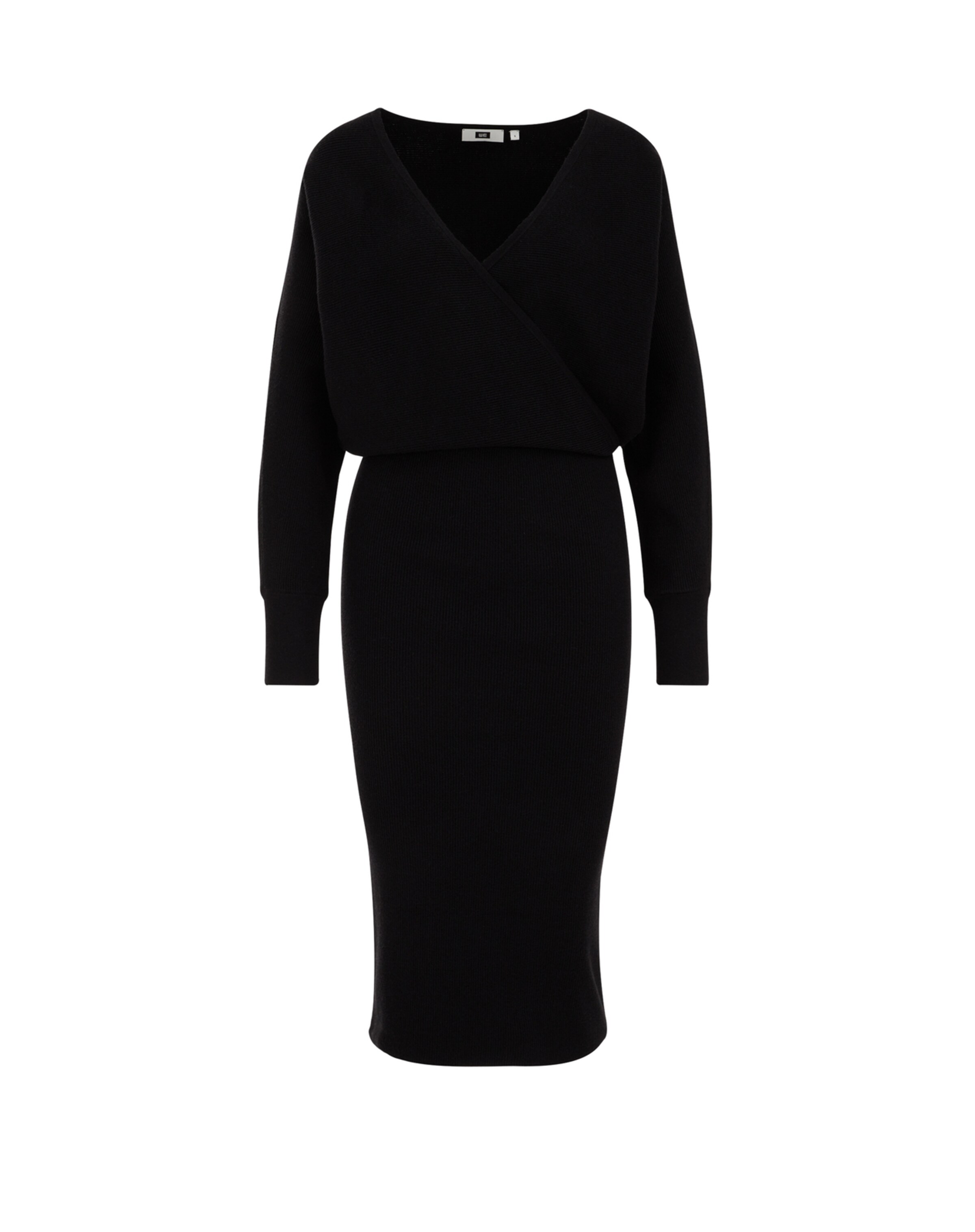 WE Fashion - Vestido de malha em preto: frente