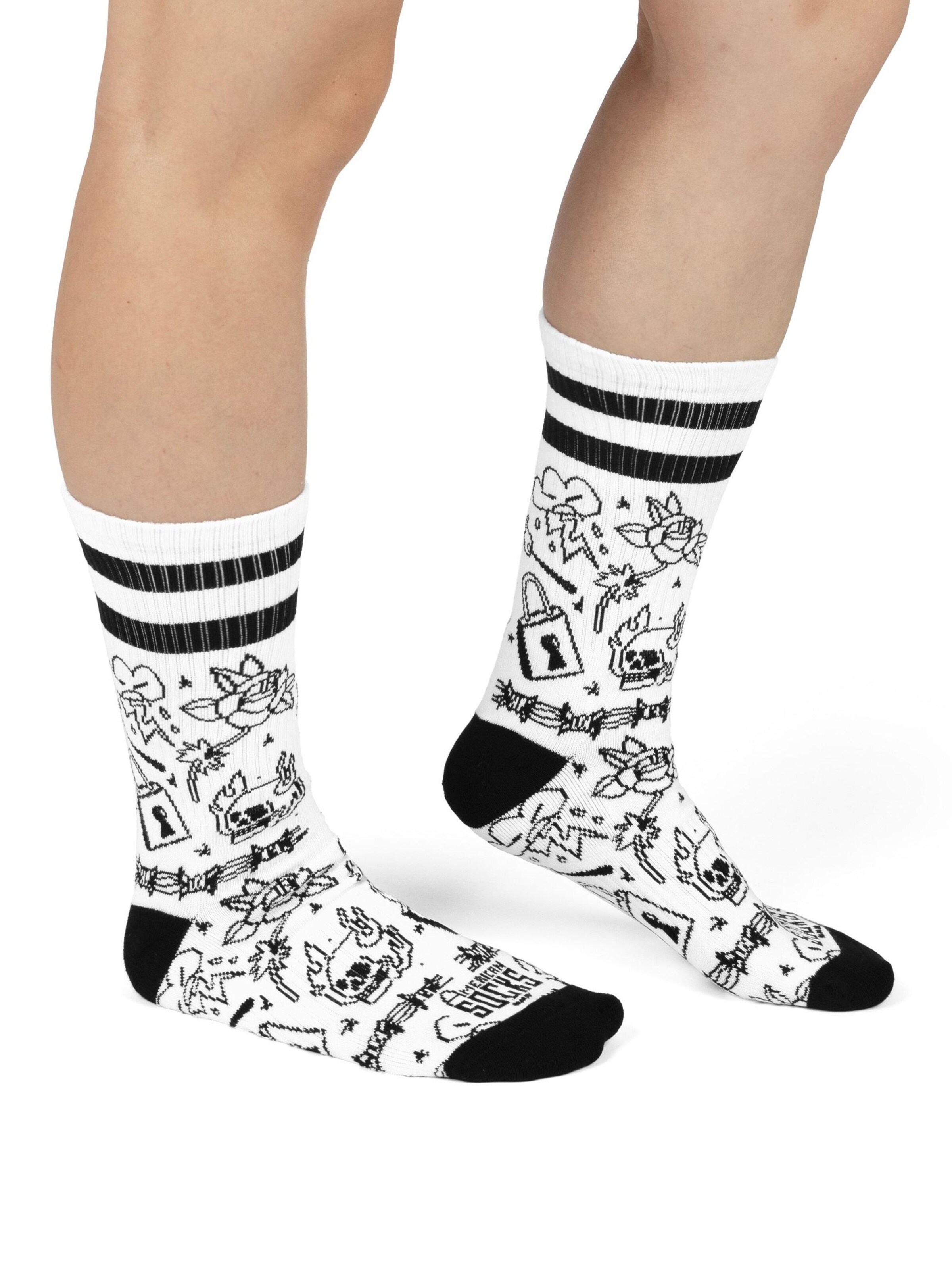 American Socks - Calcetines 'Burning rage' en blanco