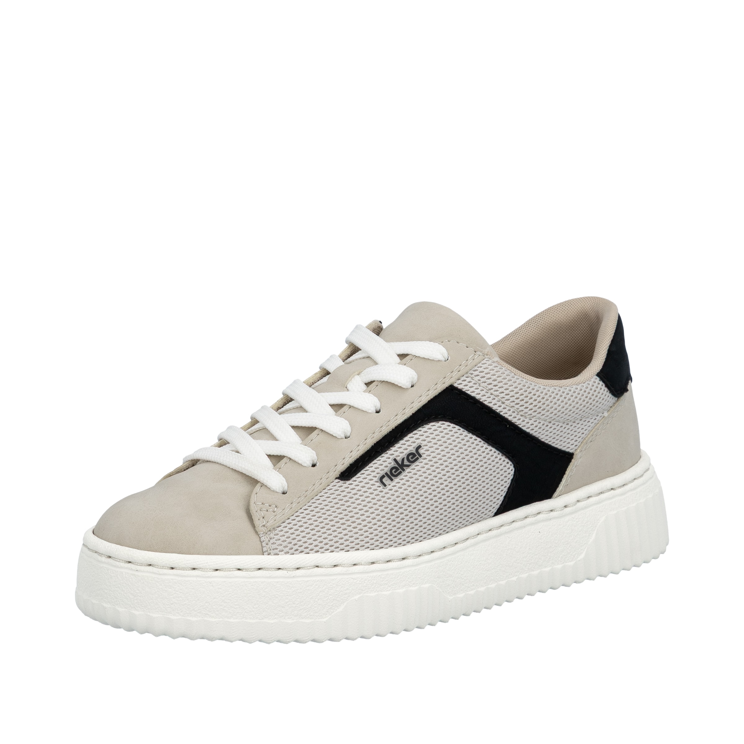 Baskets basses Rieker en beige : devant
