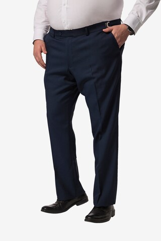 Men Plus Regular Pleated Pants in Blue: front