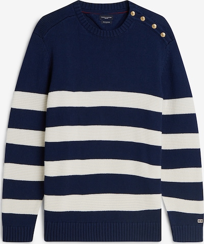 TOMMY HILFIGER Pulover 'New York Label Relaxed Breton Stripe' veličine S u mornarsko plava / bijela, Pregled proizvoda
