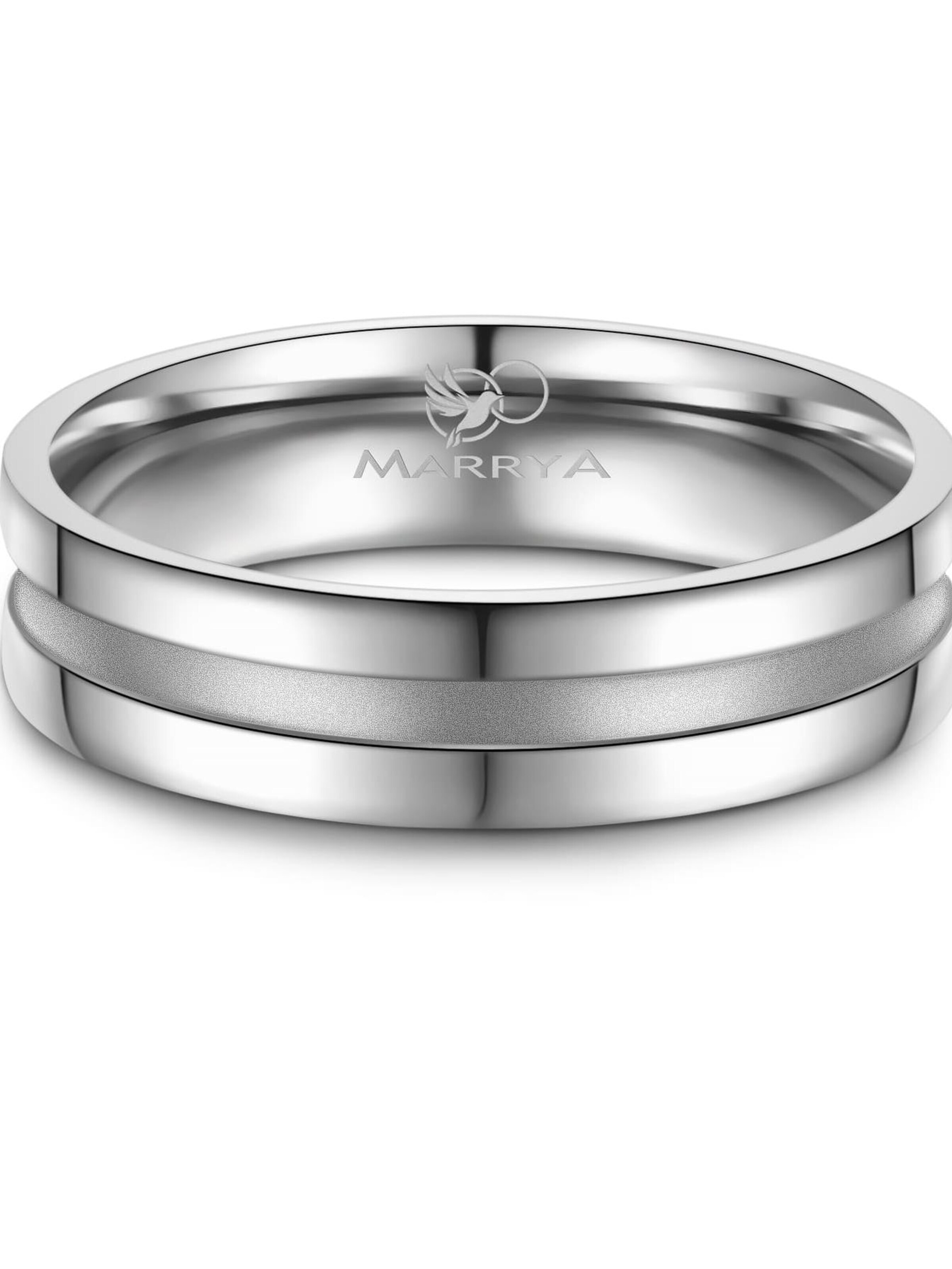 Bague 'MARRYA ES-08 Ehering aus Edelstahl - Silberfarben' MARRYA en argent