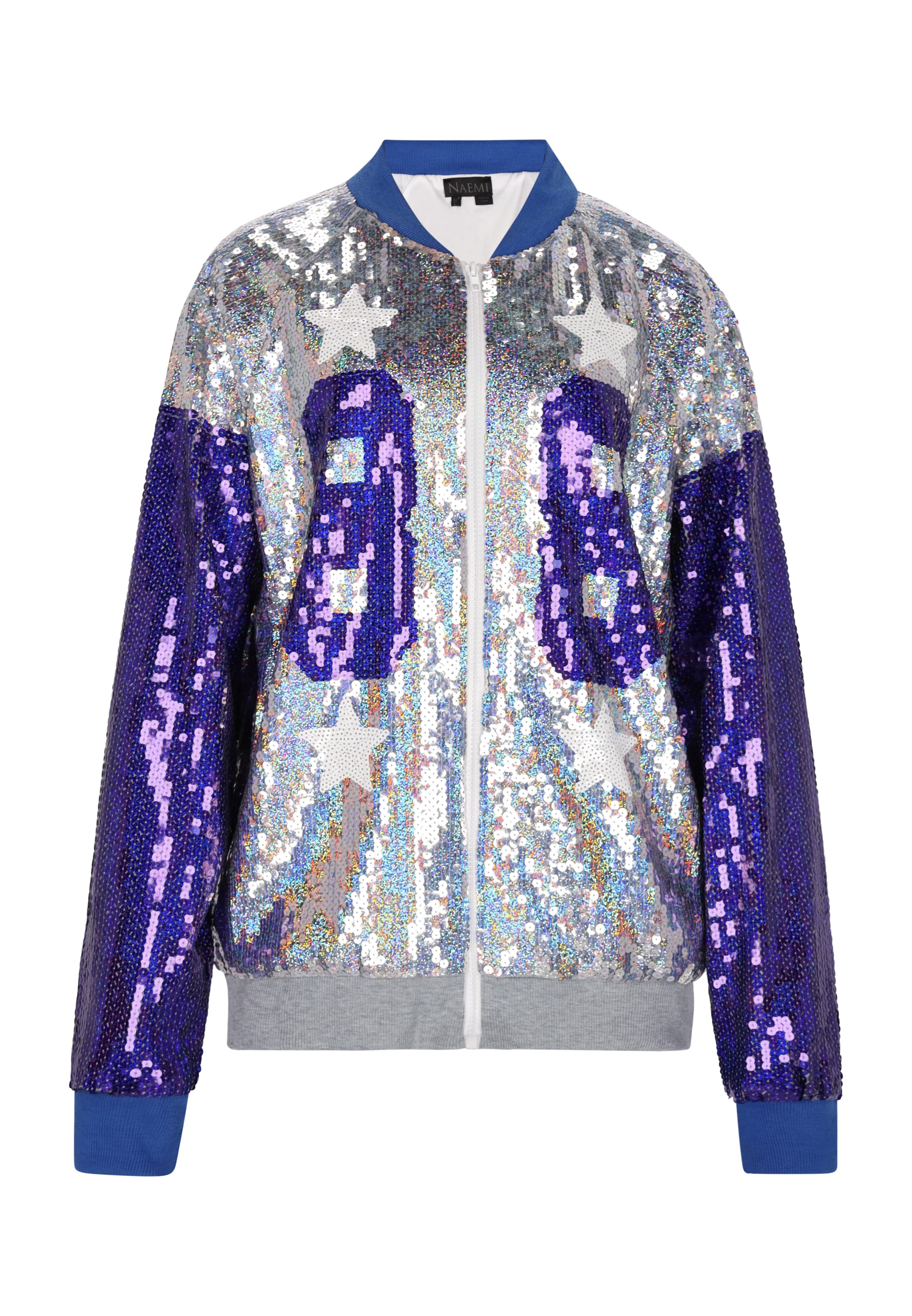 NAEMI Prechodná bunda - Strieborná: predná strana