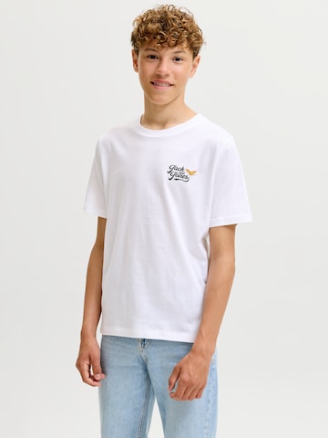 Jack & Jones Junior Тениска 'JJLEGEND' в бяло: отпред